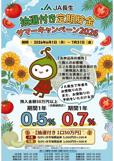 抽選つきサマーキャンペーンのお知らせ